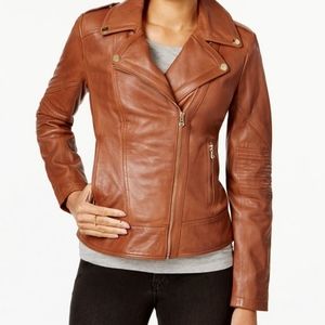 Guess Assymetrical Leather Moto Jacket